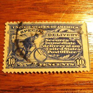 1911 Special Delivery 10 Cent Stamp Blue.